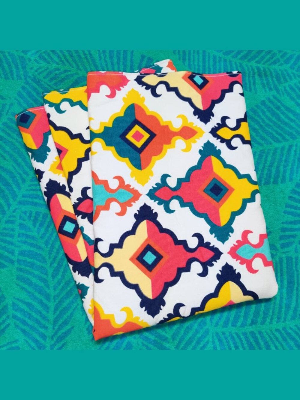 Colorful Lattice Pattern Beach Towel by Deborah Connolly - Moroccan Vibe - 38x68